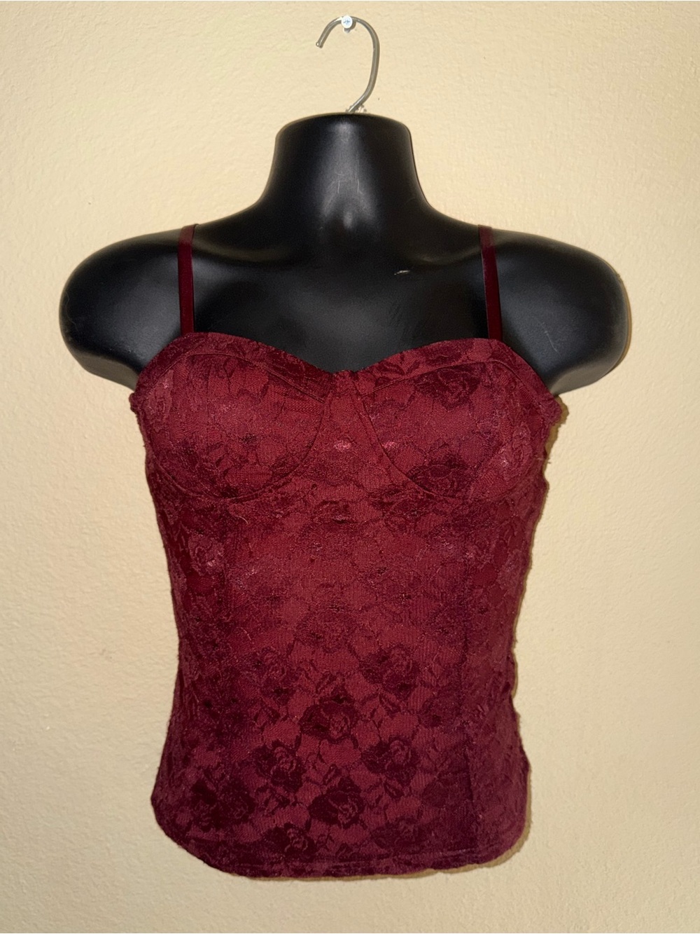 Material Girl Burgundy Lace Camisole